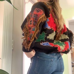 Vintage Western Fringe Bold Pront Jacket EUC S/M